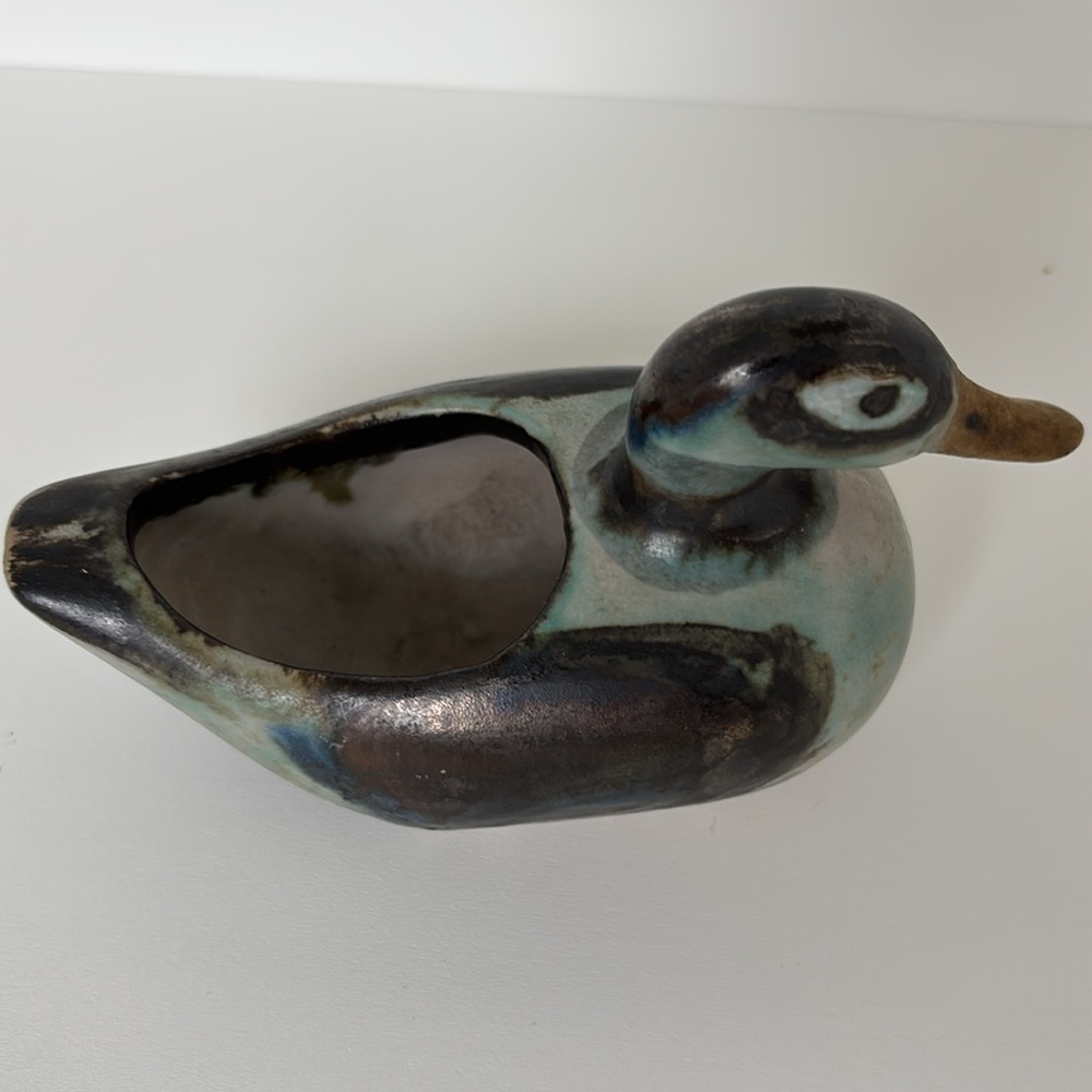 Small Vintage Duck Pottery Planter or Votive Holder - Picture 2 of 4